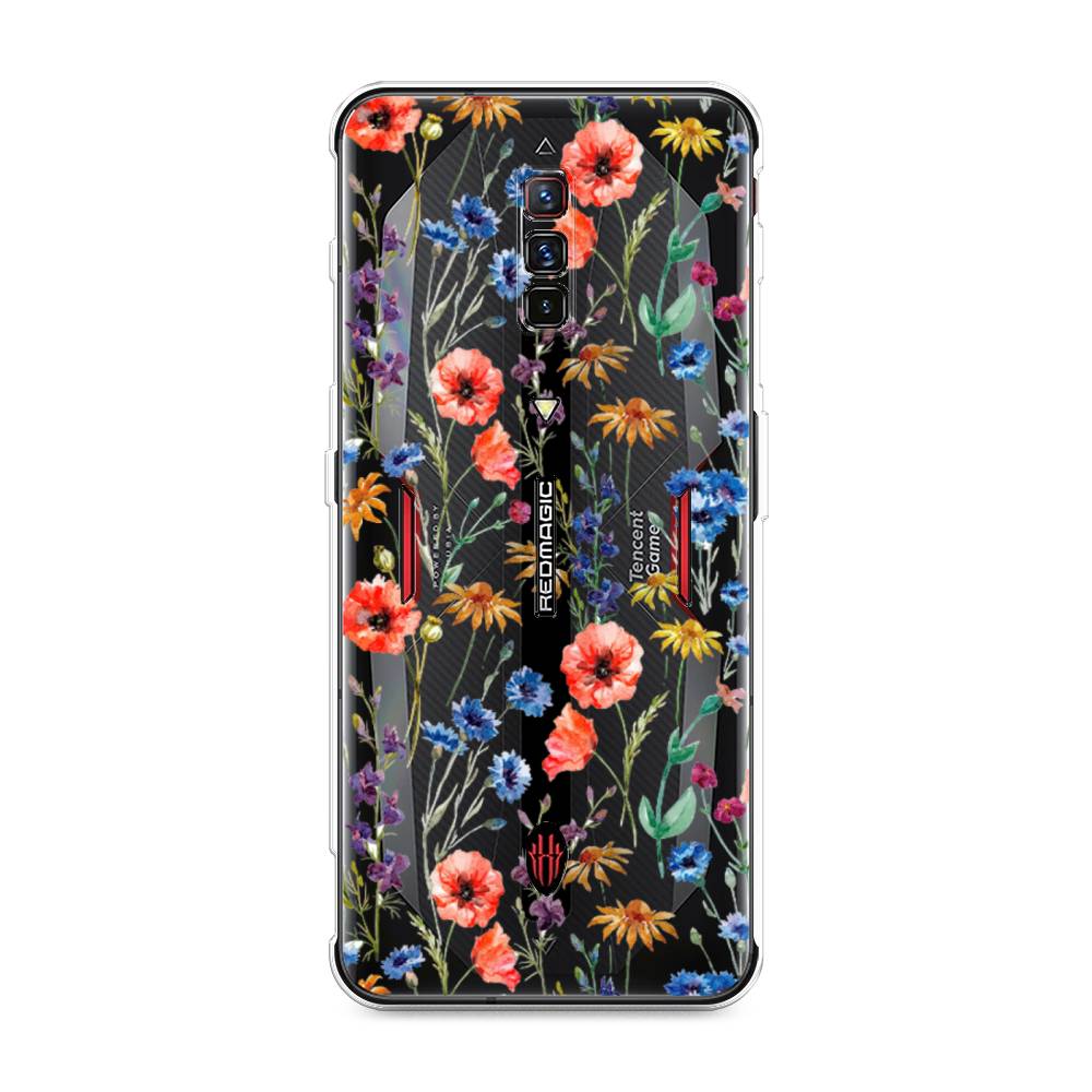 

Чехол Awog на ZTE Nubia Red Magic 6 / ЗТЕ Нубиа Ред Мэджик 6 "Маки и васильки фон", 135150-8