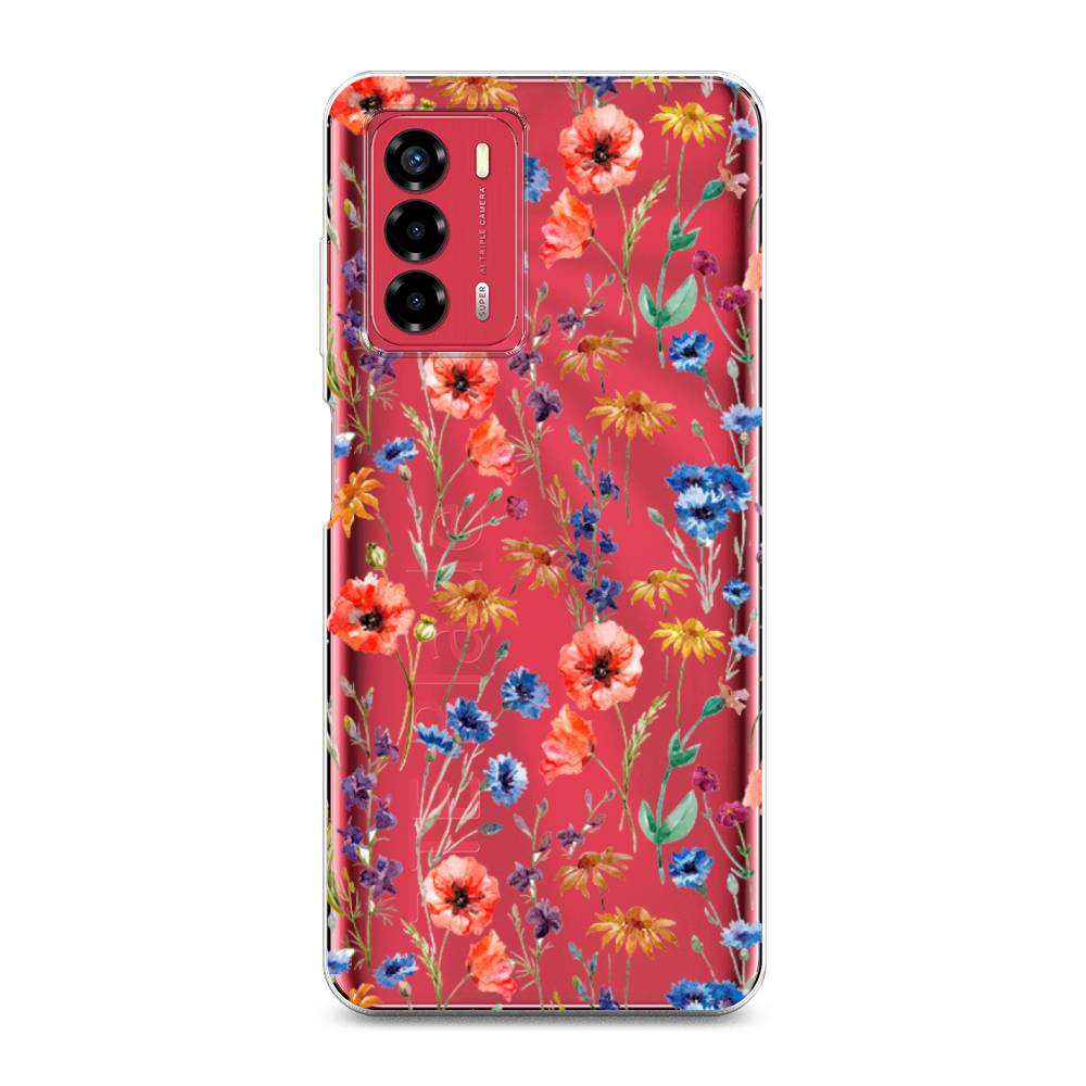 

Чехол Awog на ZTE Blade V40 Vita / ЗТЕ Блэйд V40 Vita "Маки и васильки фон", 135650-8