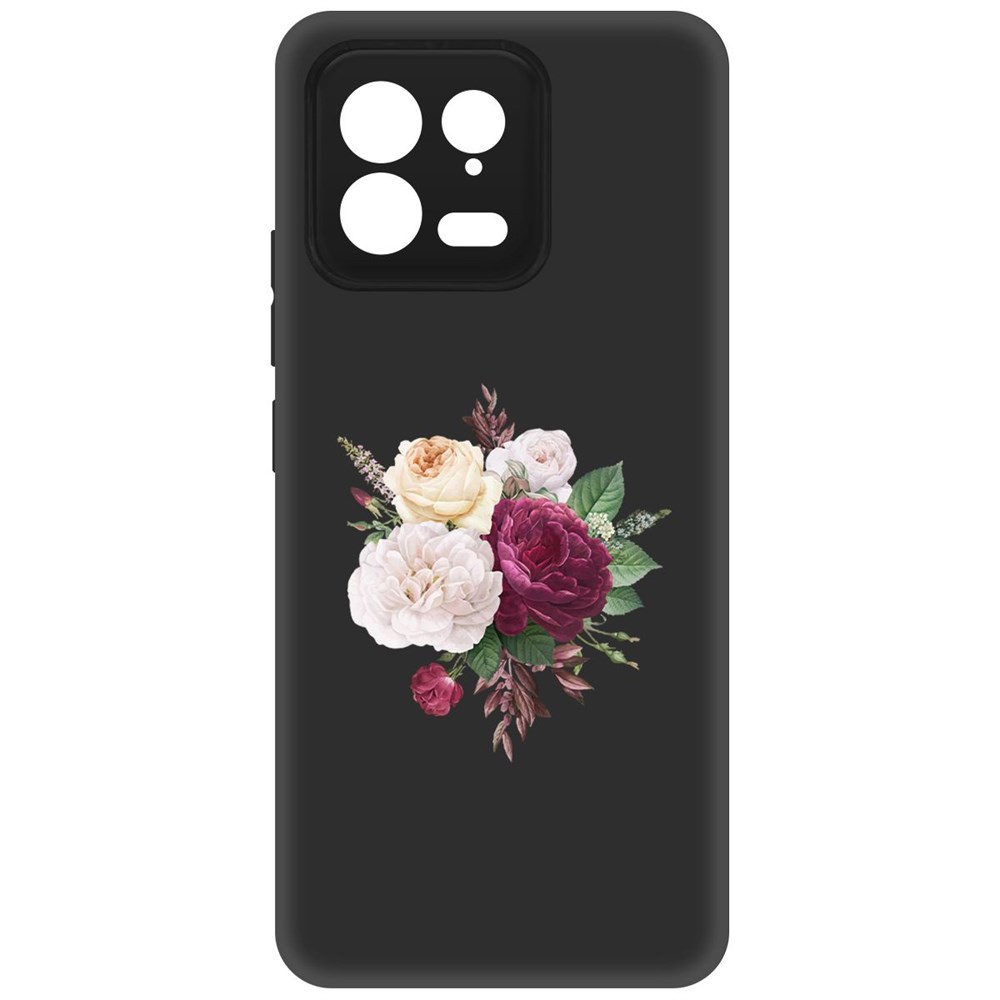 

Чехол-накладка Krutoff Soft Case Цветочная композиция для Xiaomi 13 черный
