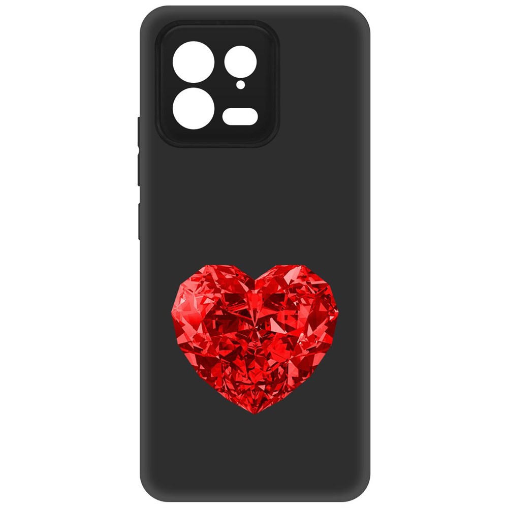 

Чехол-накладка Krutoff Soft Case Рубиновое сердце для Xiaomi 13 черный