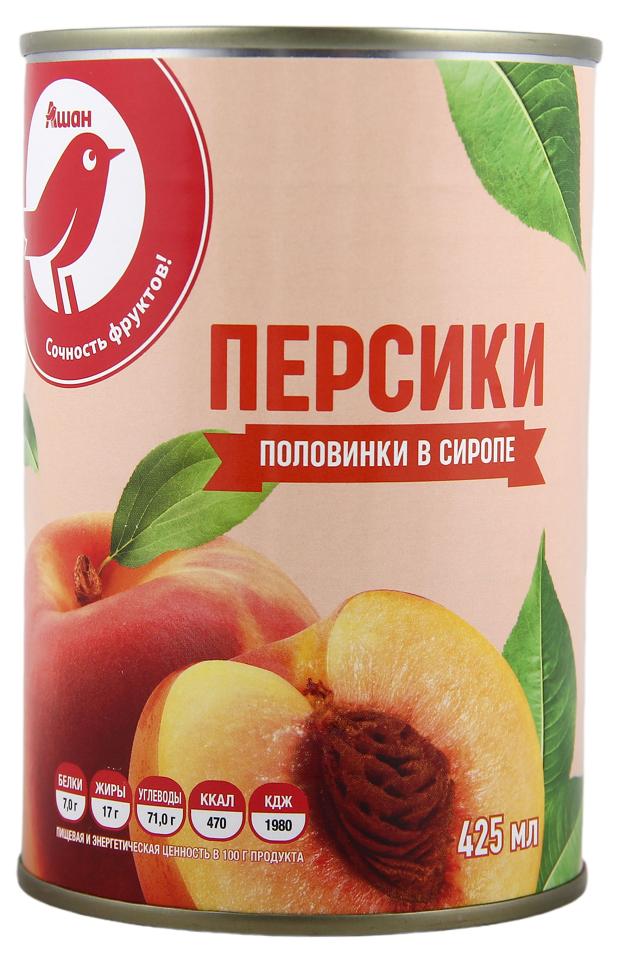 Персики консервированные АШАН Красная птица половинки в сиропе 425 мл 146₽