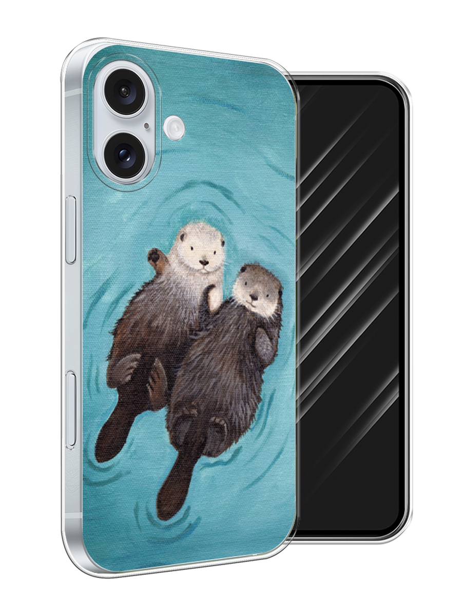 

Чехол Awog на Apple iPhone 16 Plus "Парочка бобров", Голубой, 16150-1