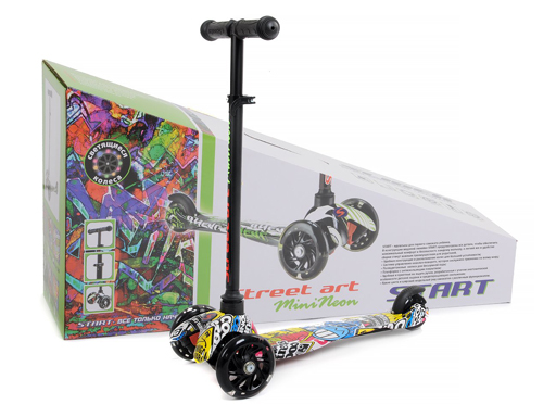 

Самокат трехкол. "Slider" с цветной платформой, колеса: PU,светящ. подшип. ABEC-5, разм.пл