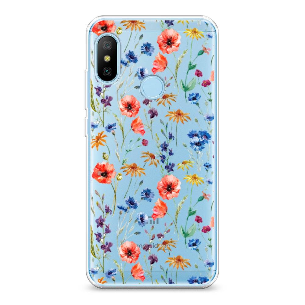 

Чехол Awog на Xiaomi A2 Lite/Redmi 6 Pro "Маки и васильки фон", 34050-8