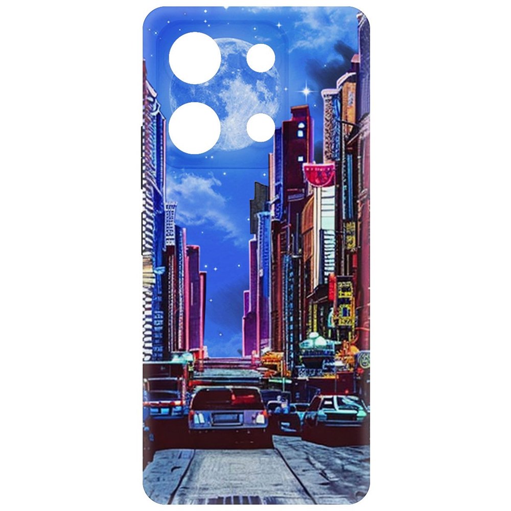 

Чехол-накладка Krutoff Soft Case Ночной город для INFINIX Note 30 черный