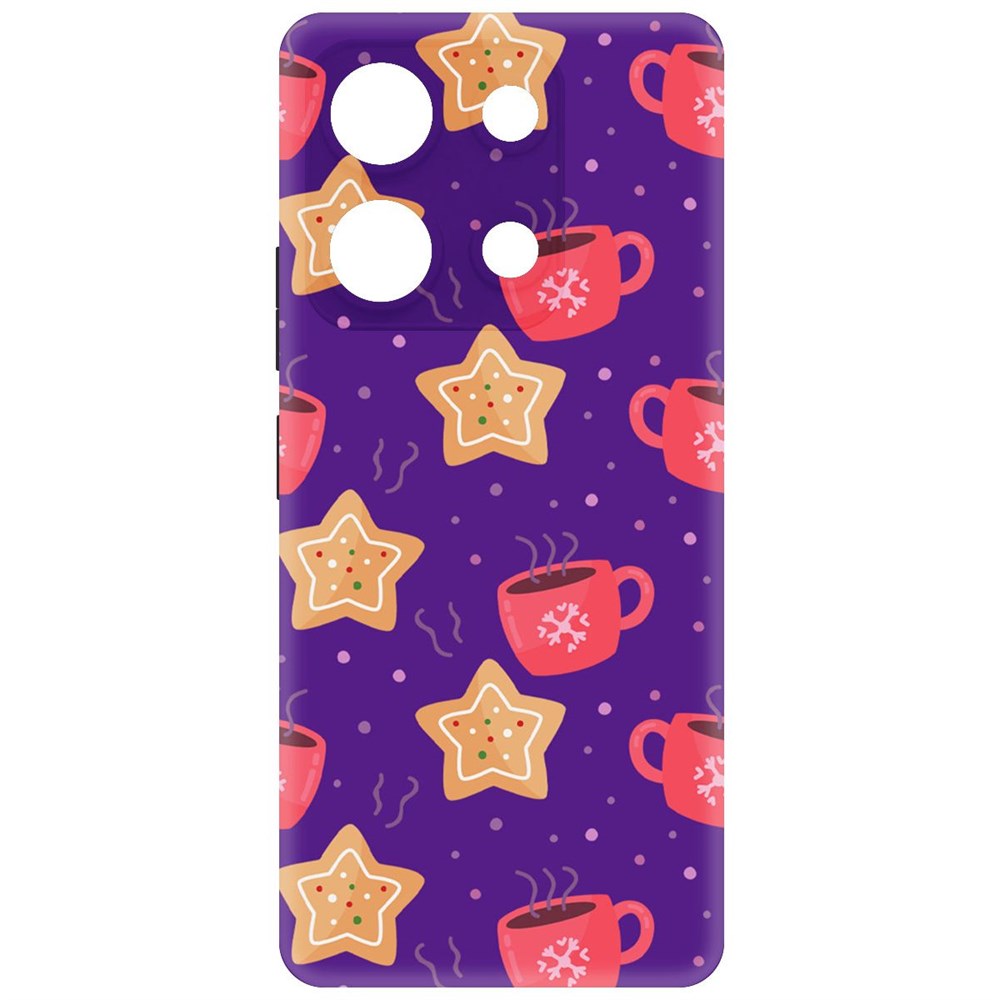 Чехол-накладка Krutoff Soft Case Зимний кофе для INFINIX Note 30 черный