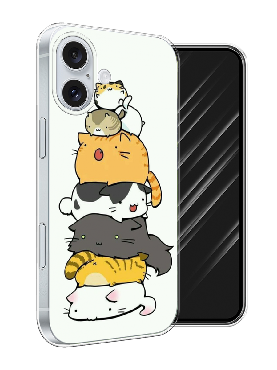

Чехол Awog на Apple iPhone 16 Plus "Бутерброд из котиков", Коричневый;белый;серый, 16150-1