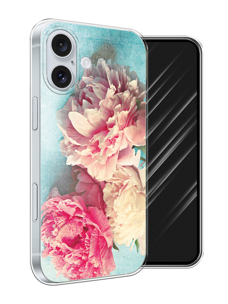 

Чехол Awog на Apple iPhone 16 Plus "Пионы new", Бирюзовый, 16150-1