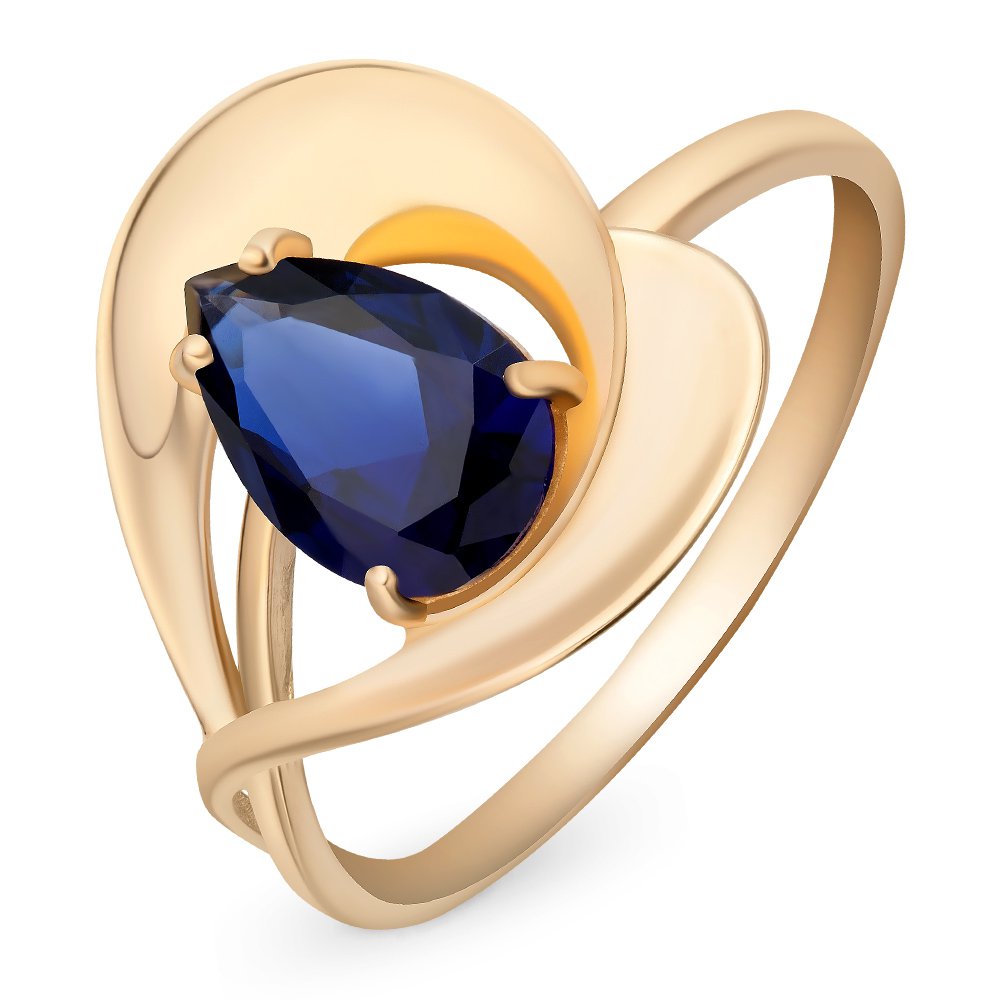 

Кольцо женское из красного золота с сапфиром 585Gold 101009920, р. 20, 101009920