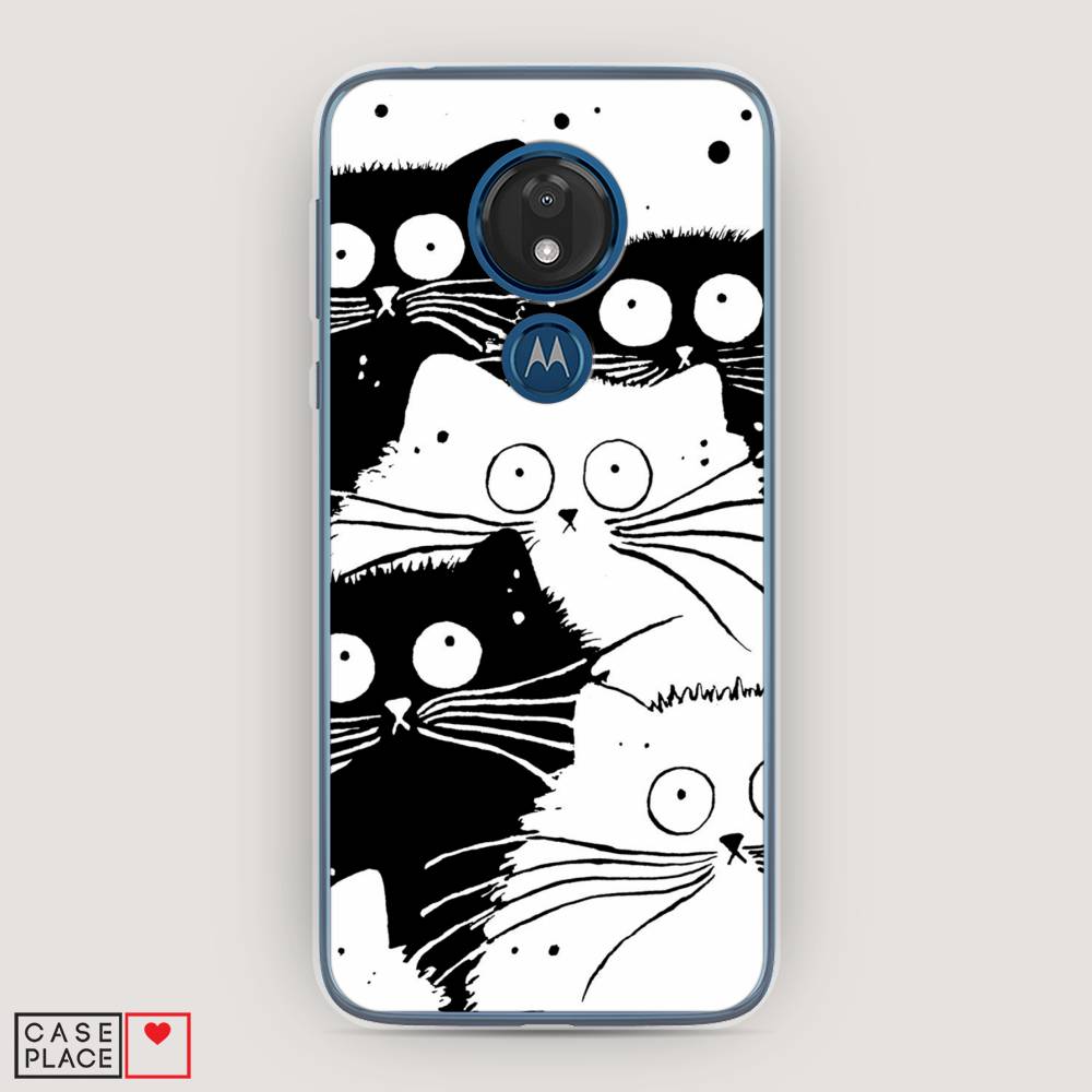 

Чехол Awog на Motorola Moto G7 / Моторола Мото G7 "Коты черно-белые", Разноцветный, 241150-2