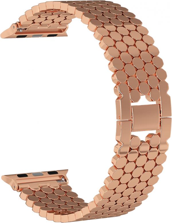 

Ремешок Snake для Apple Watch Series 6 38/40 (Розовое золото)