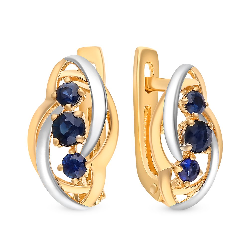 

Серьги из красного золота с сапфиром 585Gold 102006760, 102006760