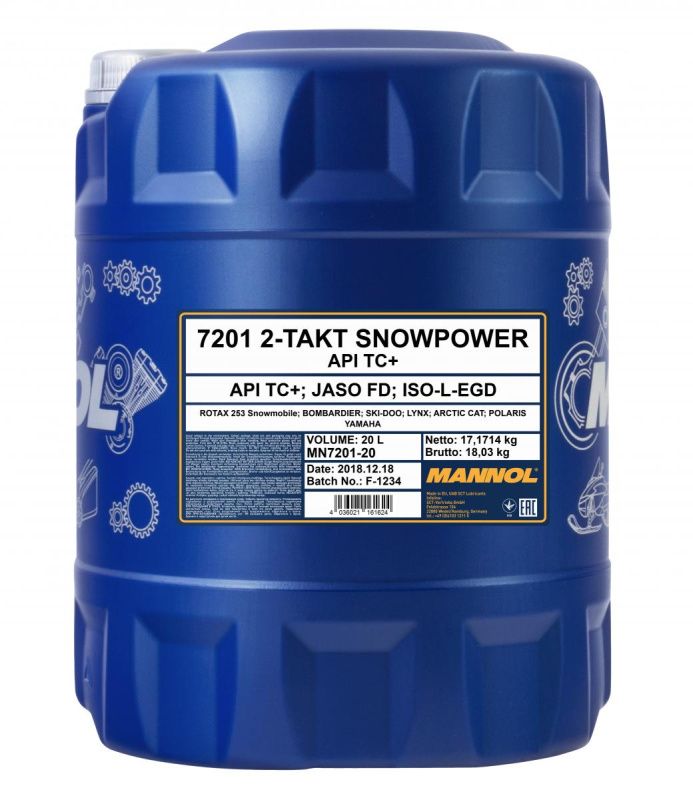 

Моторное масло синтетическое MANNOL 2-TAKT SNOWPOWER 7201 для снегоходов 20 л., 2-TAKT SNOWPOWER 1445, 20 л.