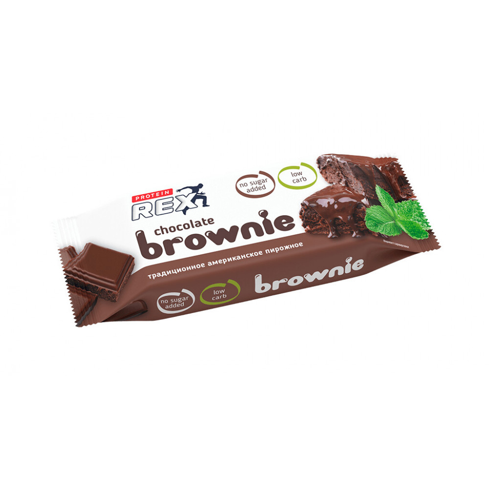 Пирожное ProteinRex Chocolate brownie протеиновое, классическое, 50 г