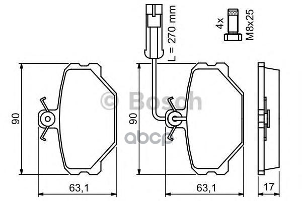

Колодки Тормозные Дисковые Передние Bosch арт. 986491050