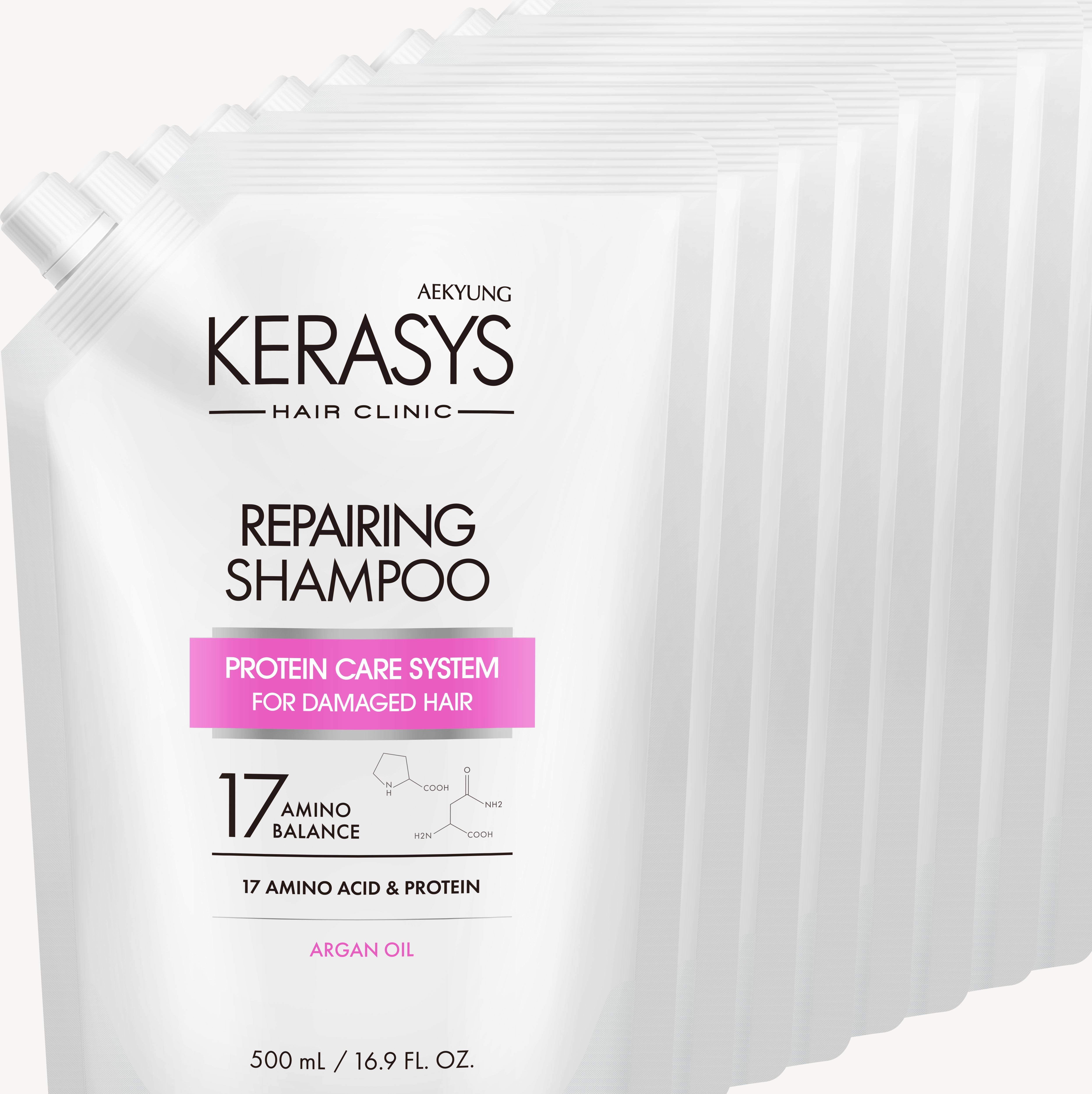 Шампунь Kerasys Repairing Восстанавливающий для волос Box сменный блок 500 мл х 12 шт.