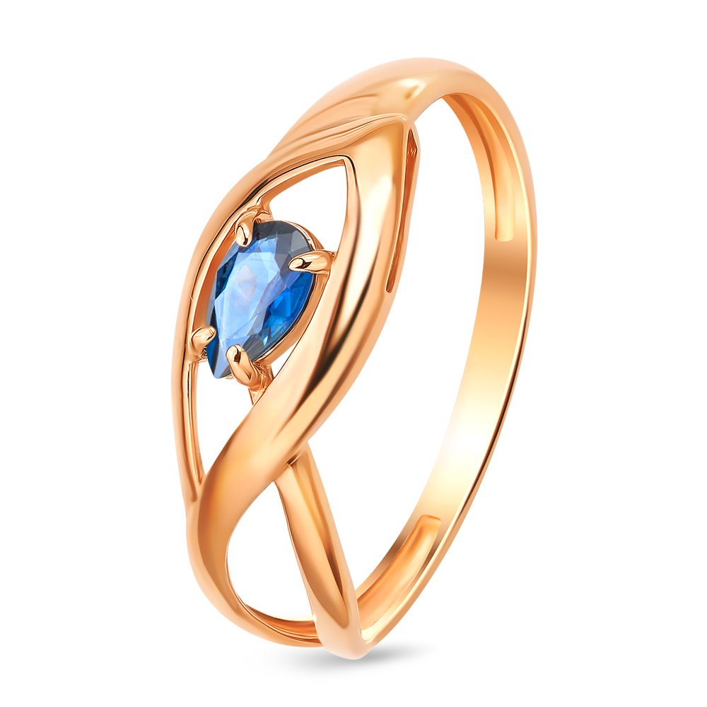 

Кольцо женское из красного золота с сапфиром 585Gold 101014652, р. 16, 101014652