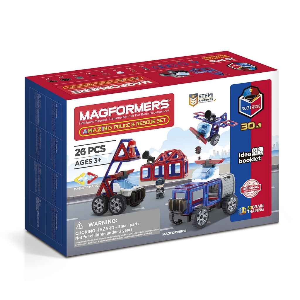 фото Магнитный конструктор magformers amazing police & rescue set