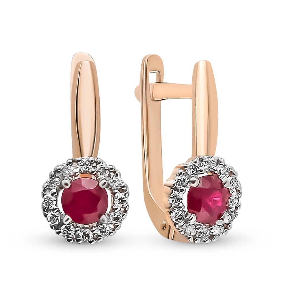 

Серьги из красного золота с рубином, бриллиантом 585Gold 102007108, 102007108