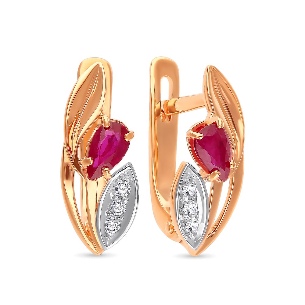 

Серьги из красного золота с рубином, бриллиантом 585Gold 102005889, 102005889