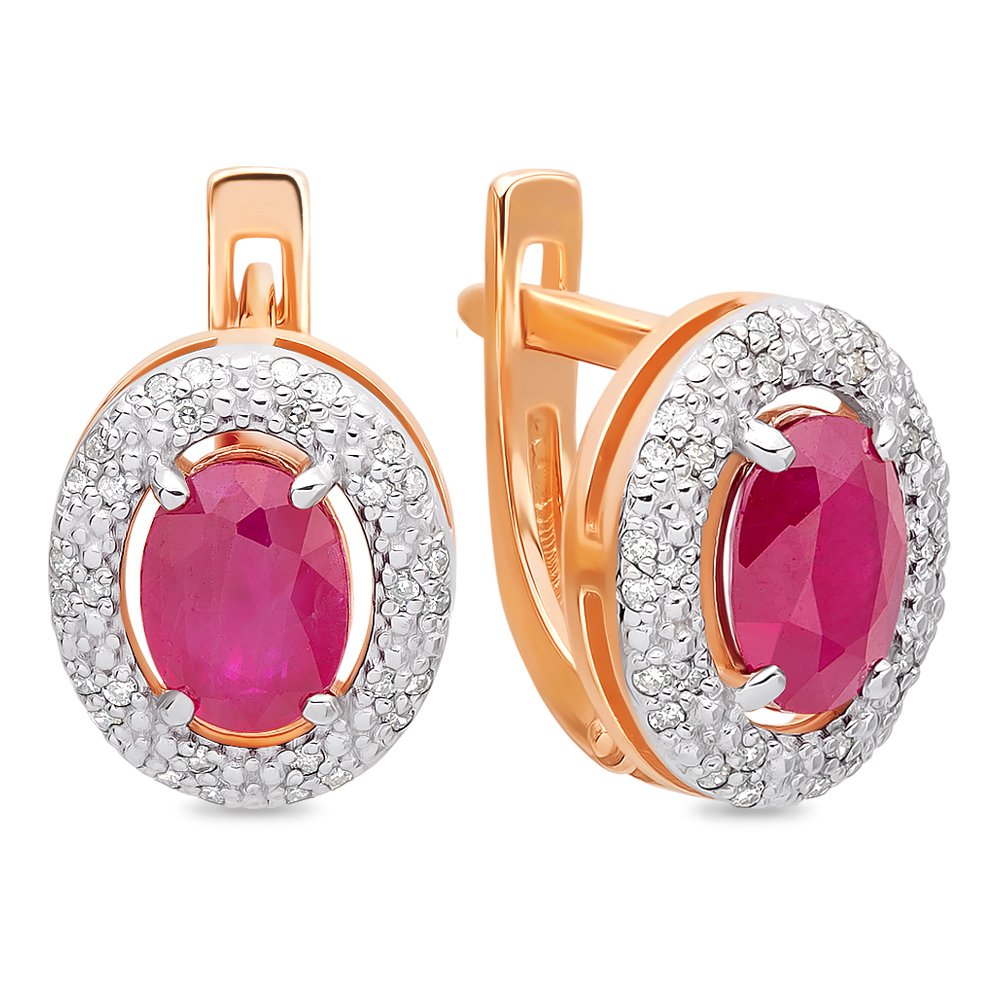 

Серьги из красного золота с рубином, бриллиантом 585Gold 102005572, 102005572