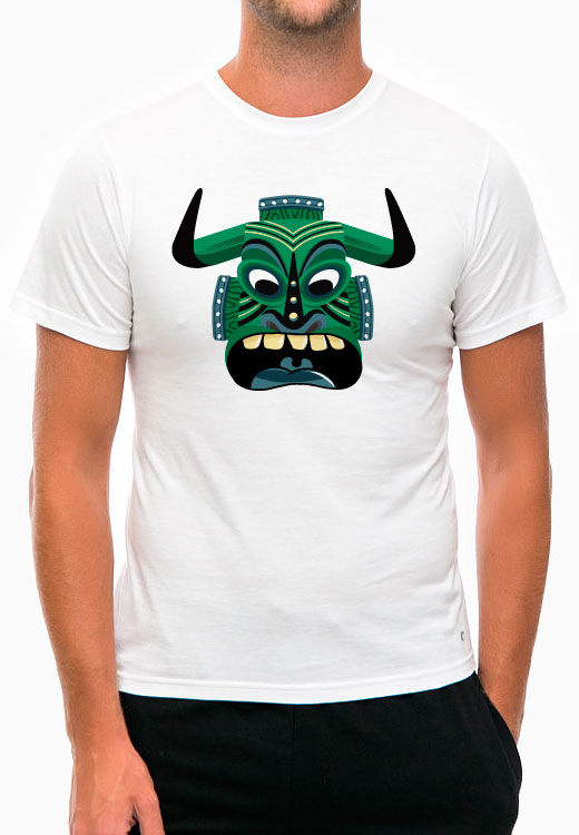 

Футболка унисекс NoBrand Green African Mask белая XXXXL, Белый, Green African Mask