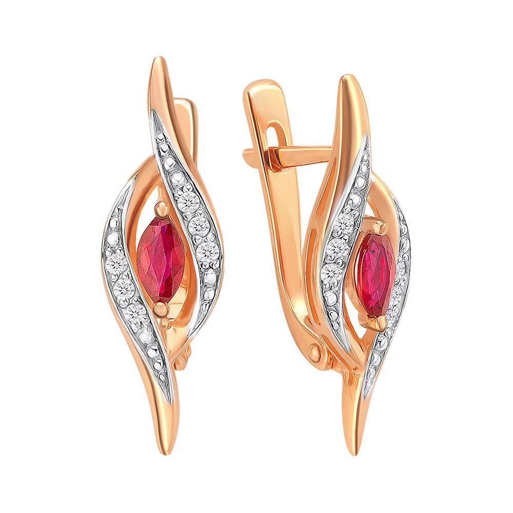 

Серьги из красного золота с рубином, бриллиантом 585Gold 102003856, 102003856