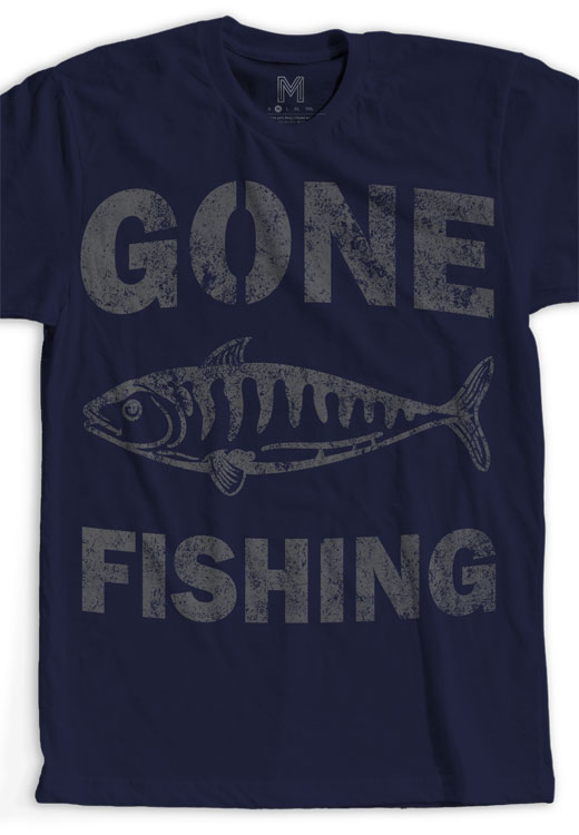 

Футболка унисекс NoBrand Gone Fishing черная M, Черный, Gone Fishing