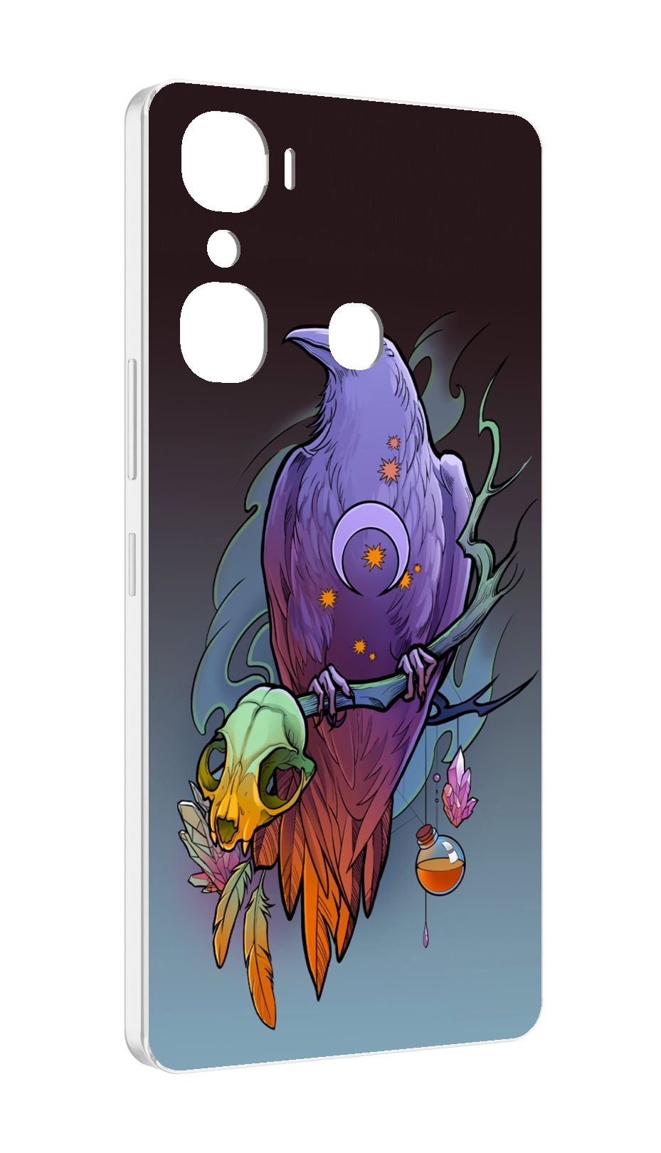 

Чехол MyPads фиолетовый ворон на ветке для Infinix Hot 12 Pro, Прозрачный, Tocco