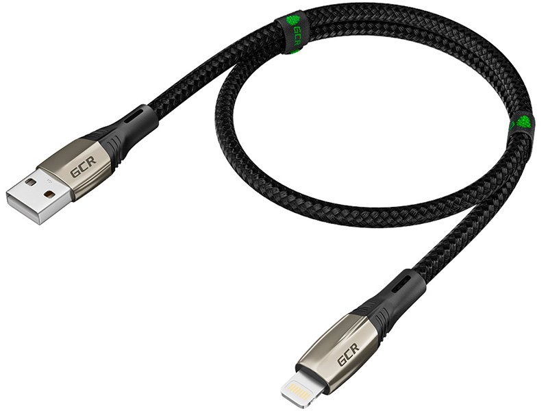 фото Аксессуар gcr mercedes & led usb - lightning 1.2m black nylon gcr-52002