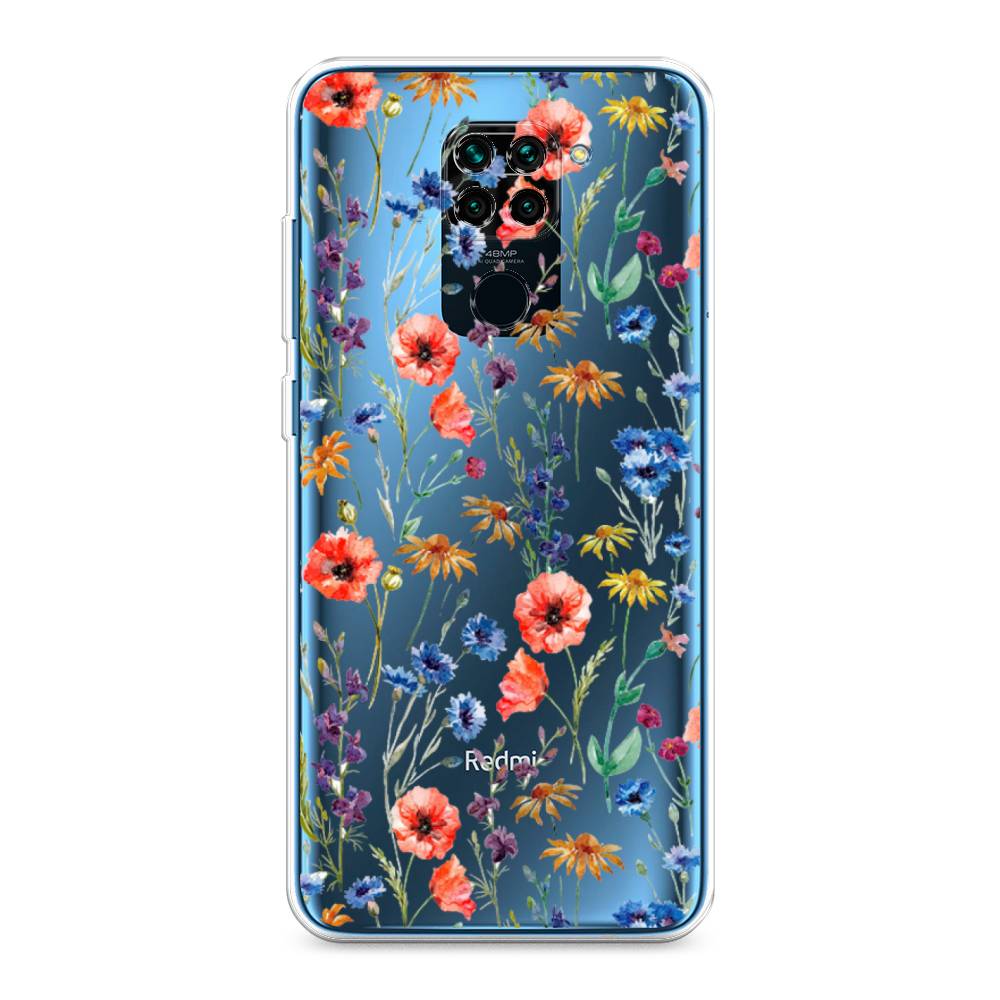 

Чехол Awog на Xiaomi Redmi 10X 4G/Note 9 "Маки и васильки фон", 38250-8