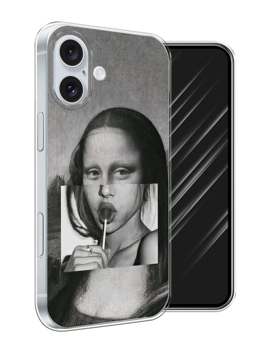 

Чехол Awog на Apple iPhone 16 Plus "Mona Lisa sucking lollipop", Серый, 16150-1
