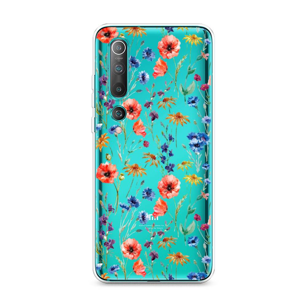 

Чехол Awog на Xiaomi Mi 10 Pro "Маки и васильки фон", 37850-8
