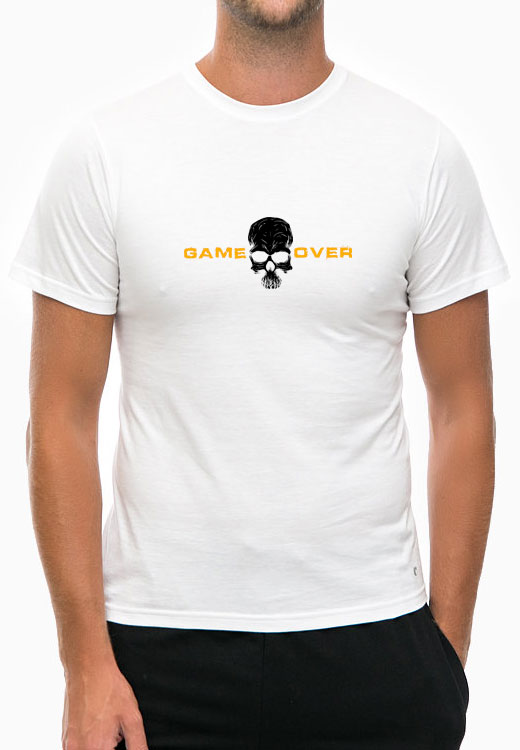 

Футболка унисекс NoBrand Game Over Yellow белая XXXL, Белый, Game Over Yellow White