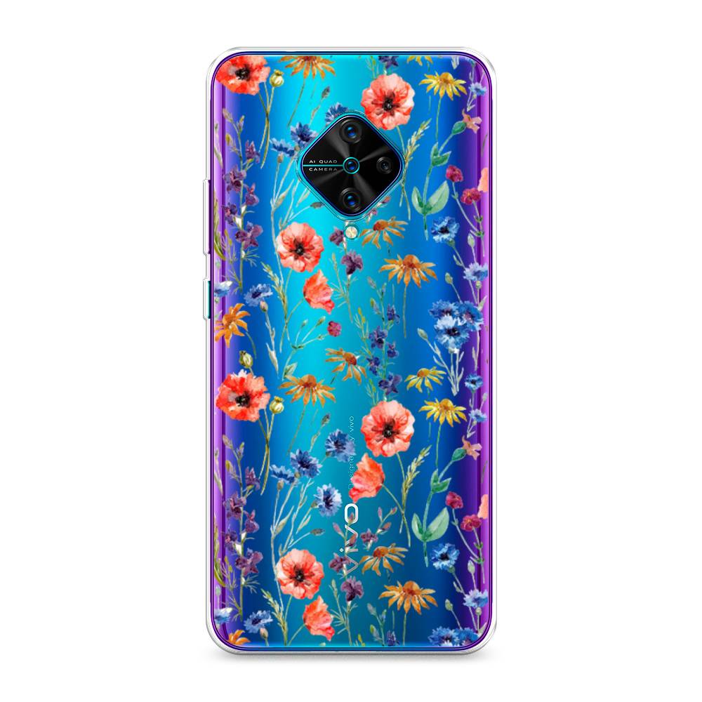

Чехол Awog на Vivo Y9s "Маки и васильки фон", 262450-8