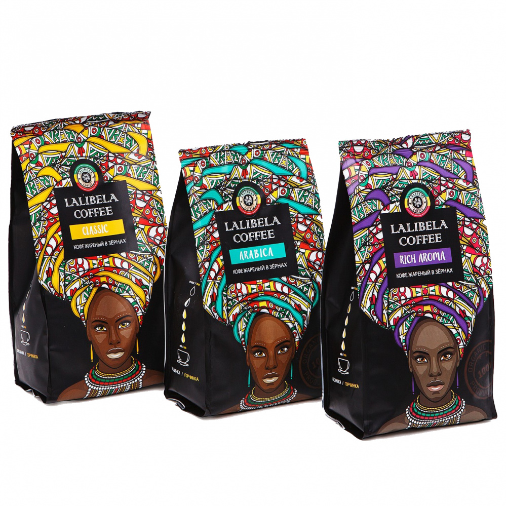 

Набор кофе в зернах Lalibela Coffee "Classic | Arabica | Rich aroma", 3 упаковки по 250 г