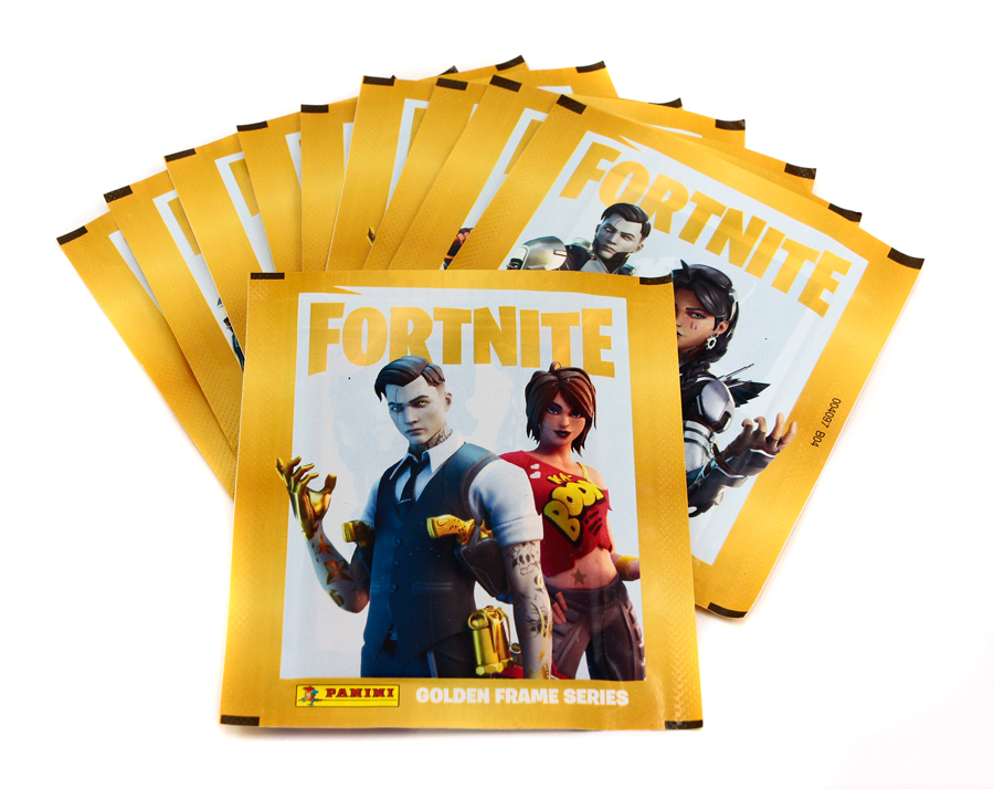 

10 пакетиков наклеек Panini Fortnite 3 Golden Frame Series (50 наклеек), Golden Frame Series