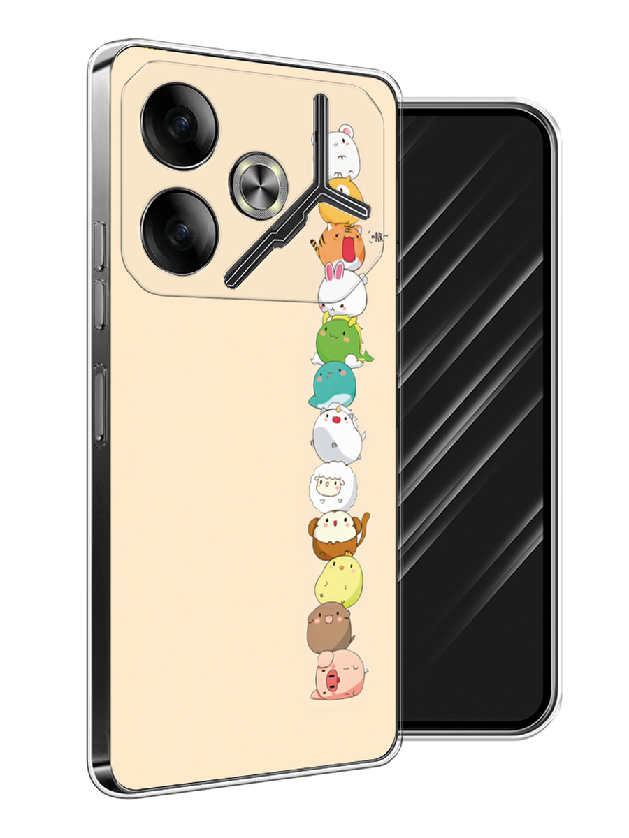 

Чехол Awog на Tecno Pova 6 "Питомцы Чиби", Желтый, 305350-1