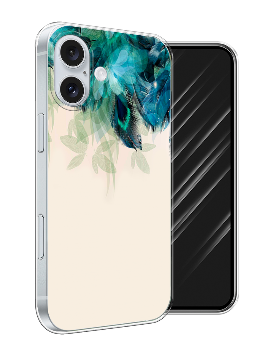 

Чехол Awog на Apple iPhone 16 Plus "Перья голубого цвета", Бежевый;синий;бирюзовый, 16150-1