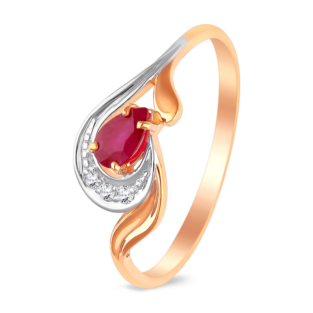 

Кольцо женское из красного золота с рубином, бриллиантом 585Gold 101011160, р. 18, 101011160