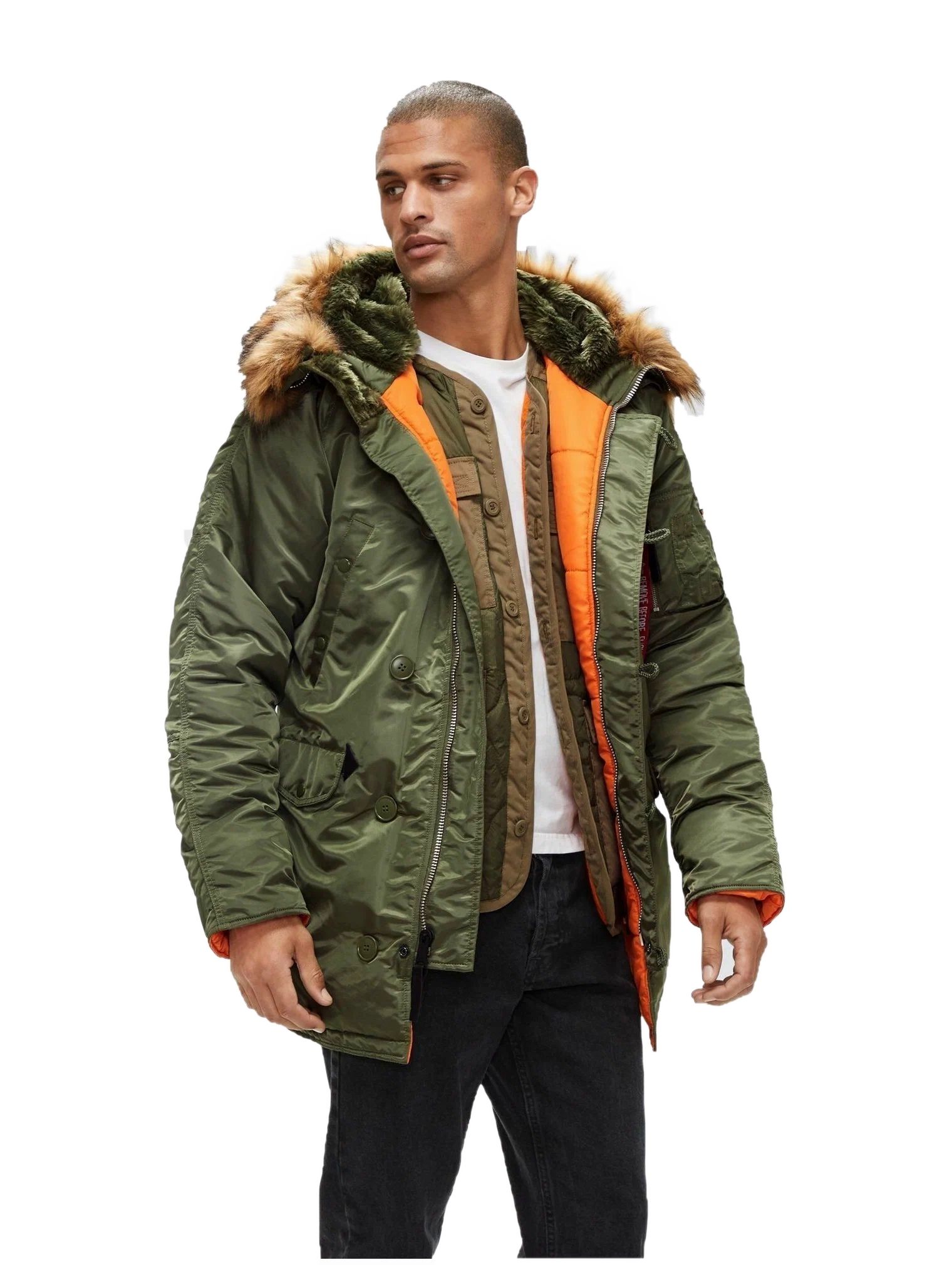 Парка мужская Alpha Industries N3B зеленая XXL