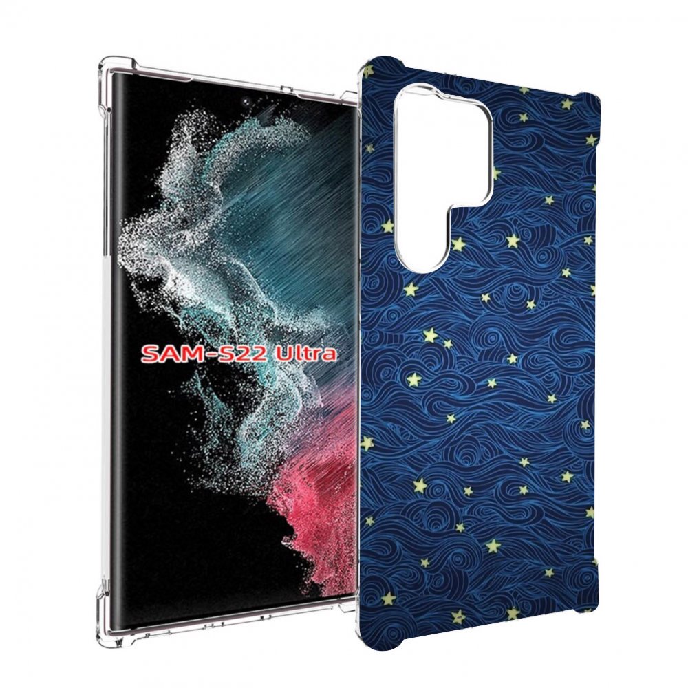 

Чехол MyPads волны с звездами акварель для Samsung Galaxy S23 Ultra, Прозрачный, Tocco