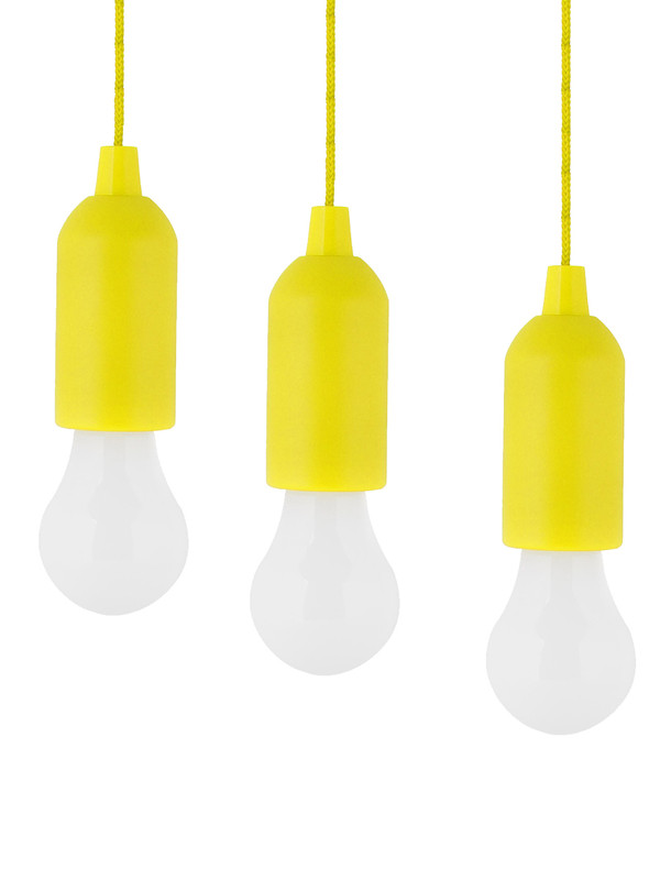 фото Переносная лампочка на веревке homeli светильник на батарейках, желтый ,3шт