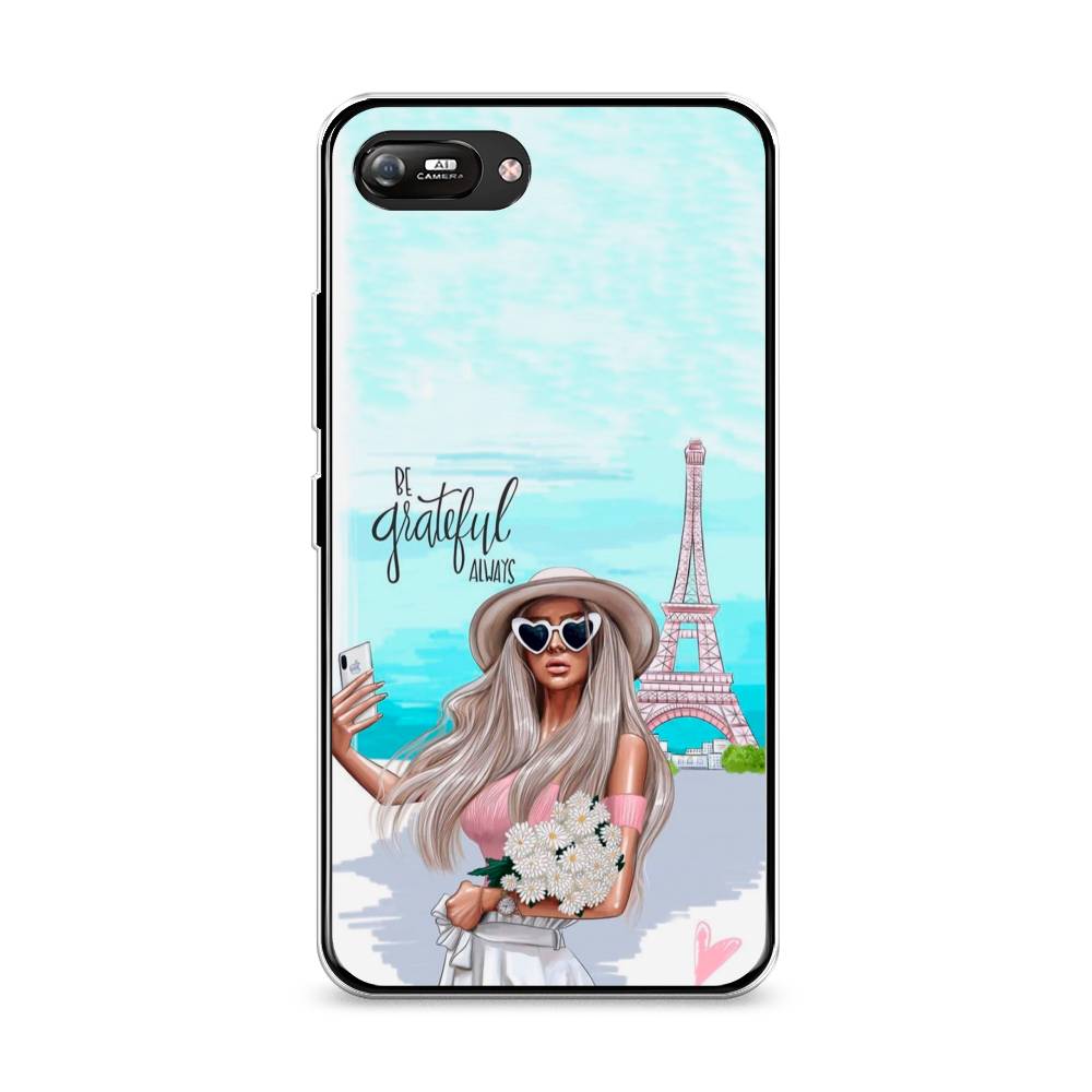 

Чехол на Itel A25 "Селфи Париж", Голубой;бежевый, 3200950-6