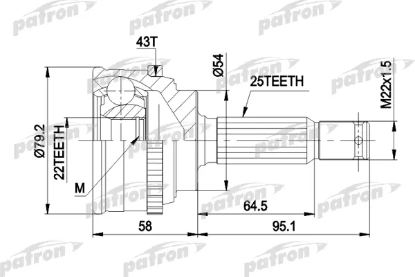 

ШРУС наружн к-кт 25x54x22 MITSUBISHI: GALANT 1.8 3.88-8.90 PATRON PCV1161