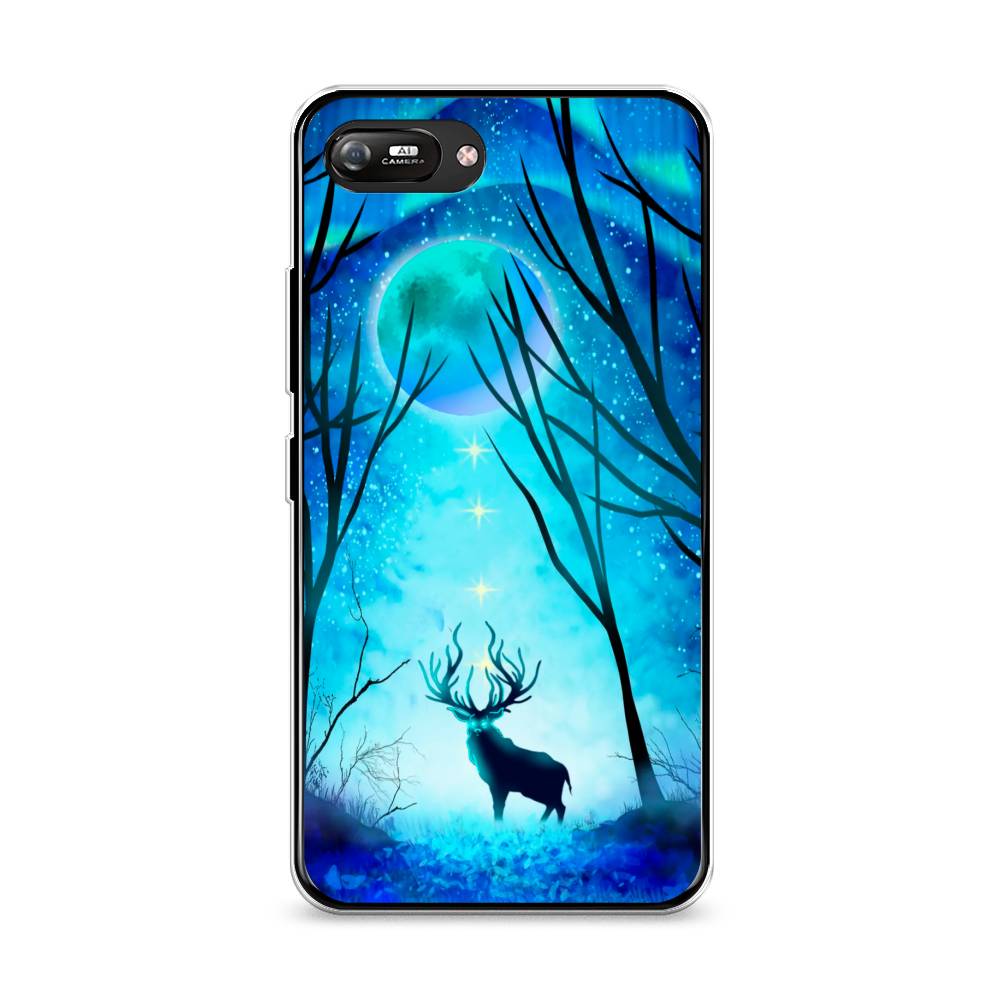 

Чехол на Itel A25 "Олень северное сияние", Синий;черный;голубой, 3200950-1