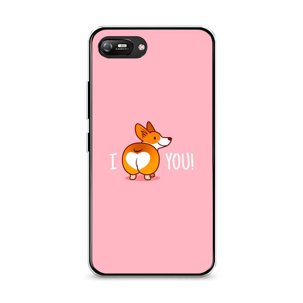 

Чехол на Itel A25 "Корги I love you", Розовый;коричневый;белый, 3200950-1