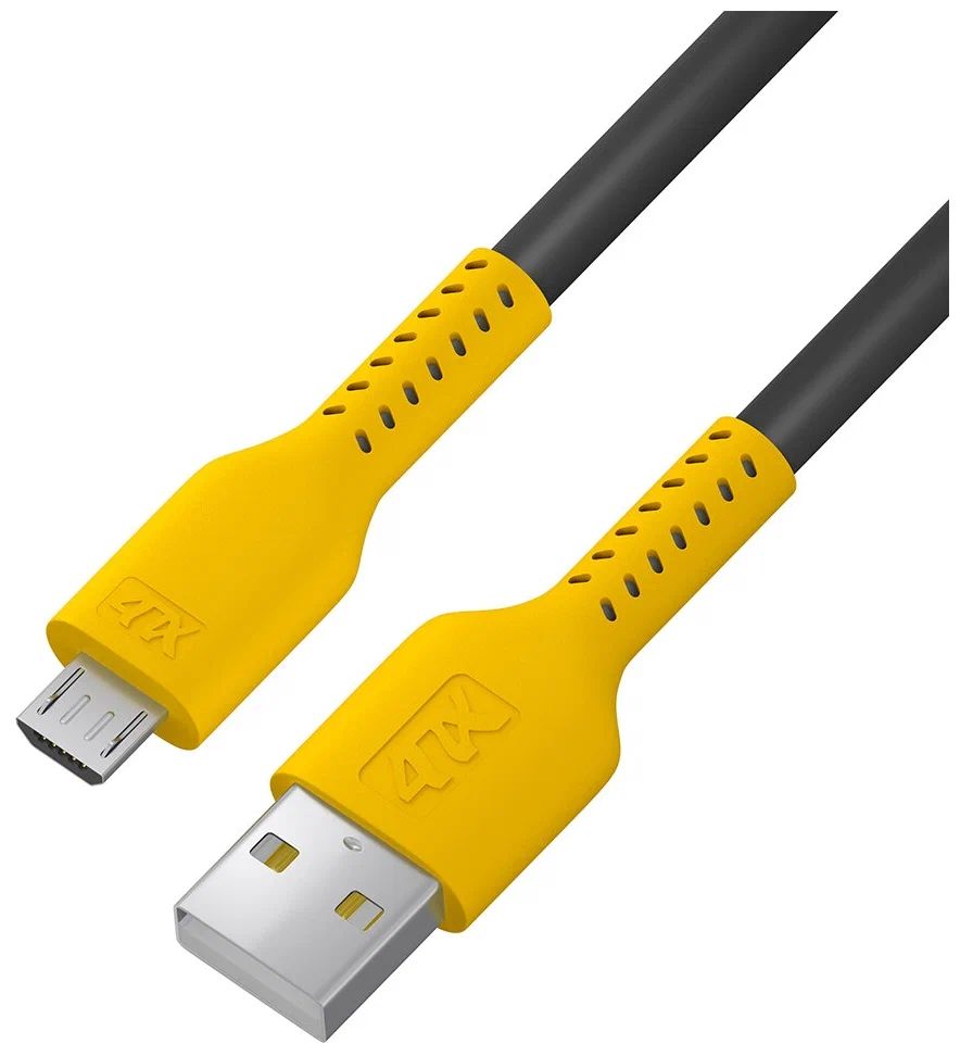 Аксессуар 4PH USB - Micro USB 1.0m Black-Yellow 4PH-R90064