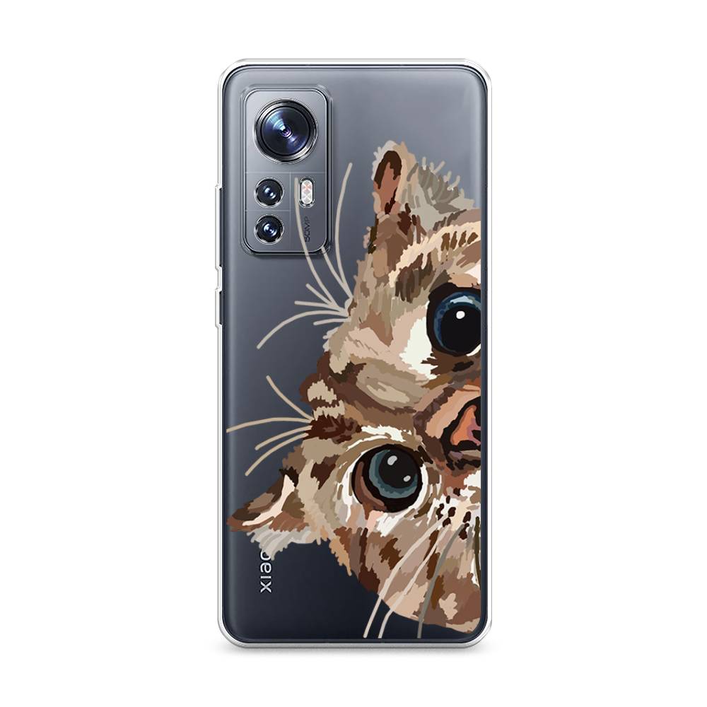 

Чехол на Xiaomi 12 "Любопытный кот", Коричневый;синий;черный, 316050-1