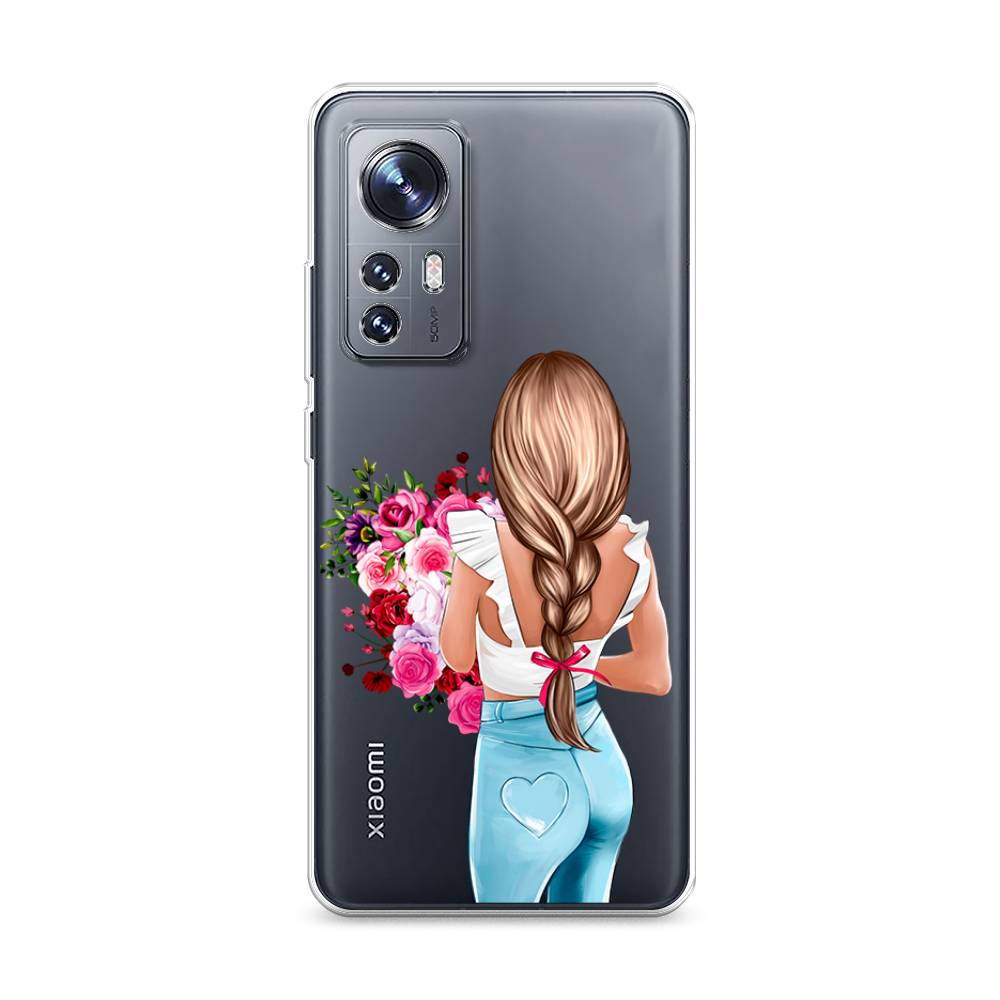 

Чехол на Xiaomi 12 "Девушка с цветами", Коричневый;розовый;голубой, 316050-6